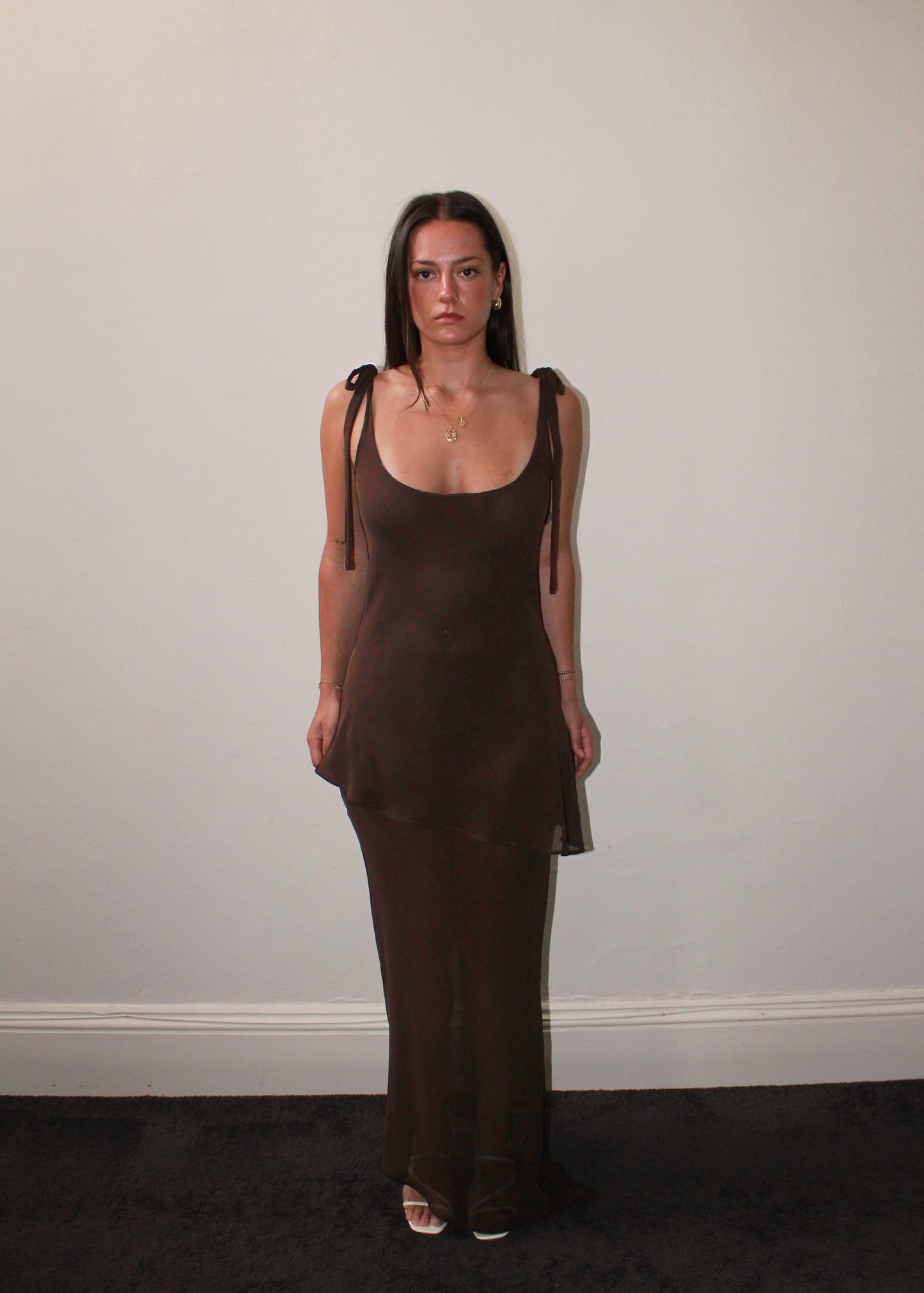 Lucy Maxi Dress in Brown
